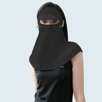 Black UPF 50+ Sun Protection Visor Neck Gaiter