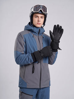 #Black Warm Thick‑Lined Ski Gloves for Skiing & Snowboarding