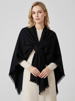 #Black Women Fringe Poncho Shawl Wrap Cape Scarf