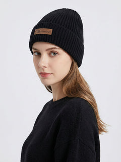 #Black Women Korean  Ear Flap Knit Beanie Hat