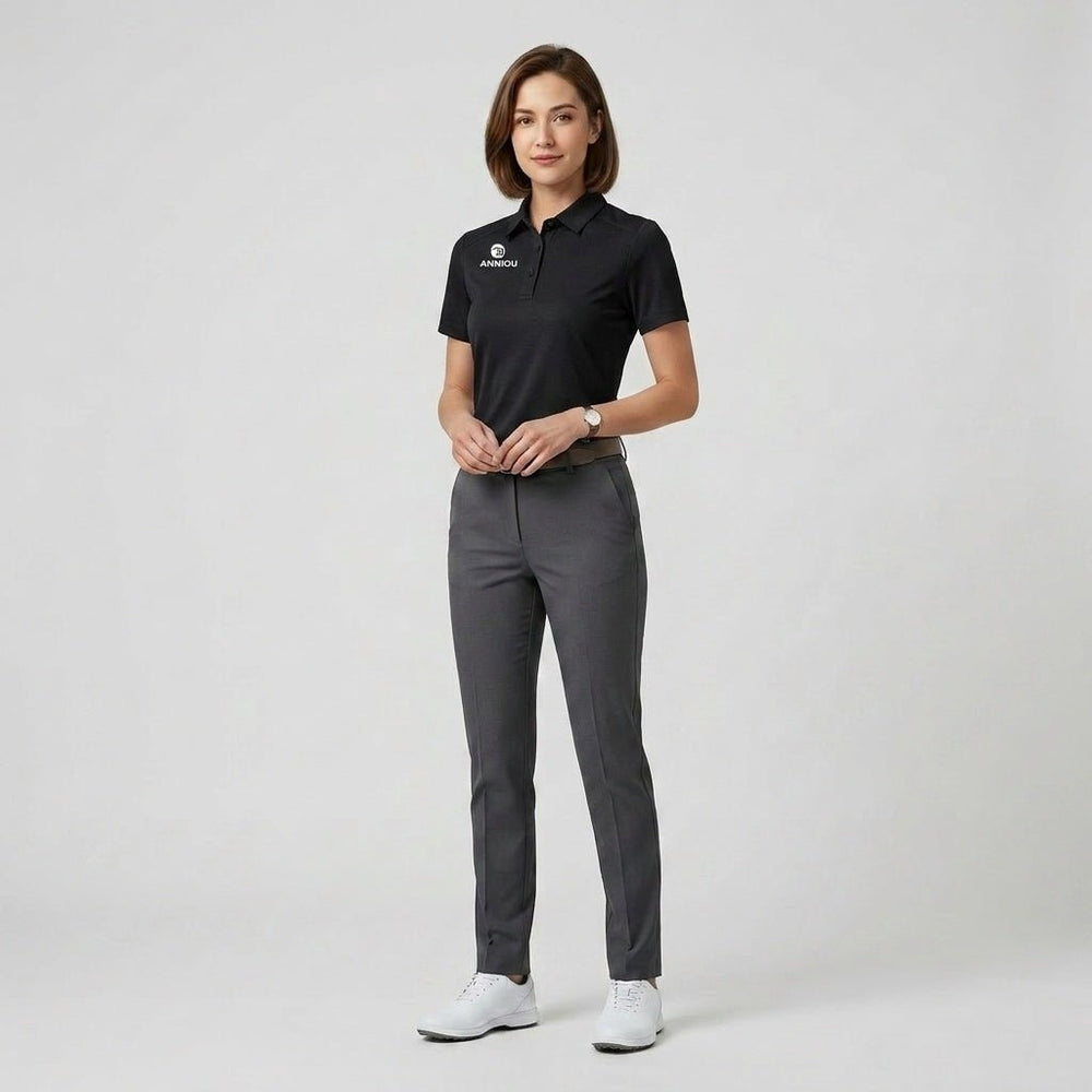 Black Women UV Golf Polo Shirt