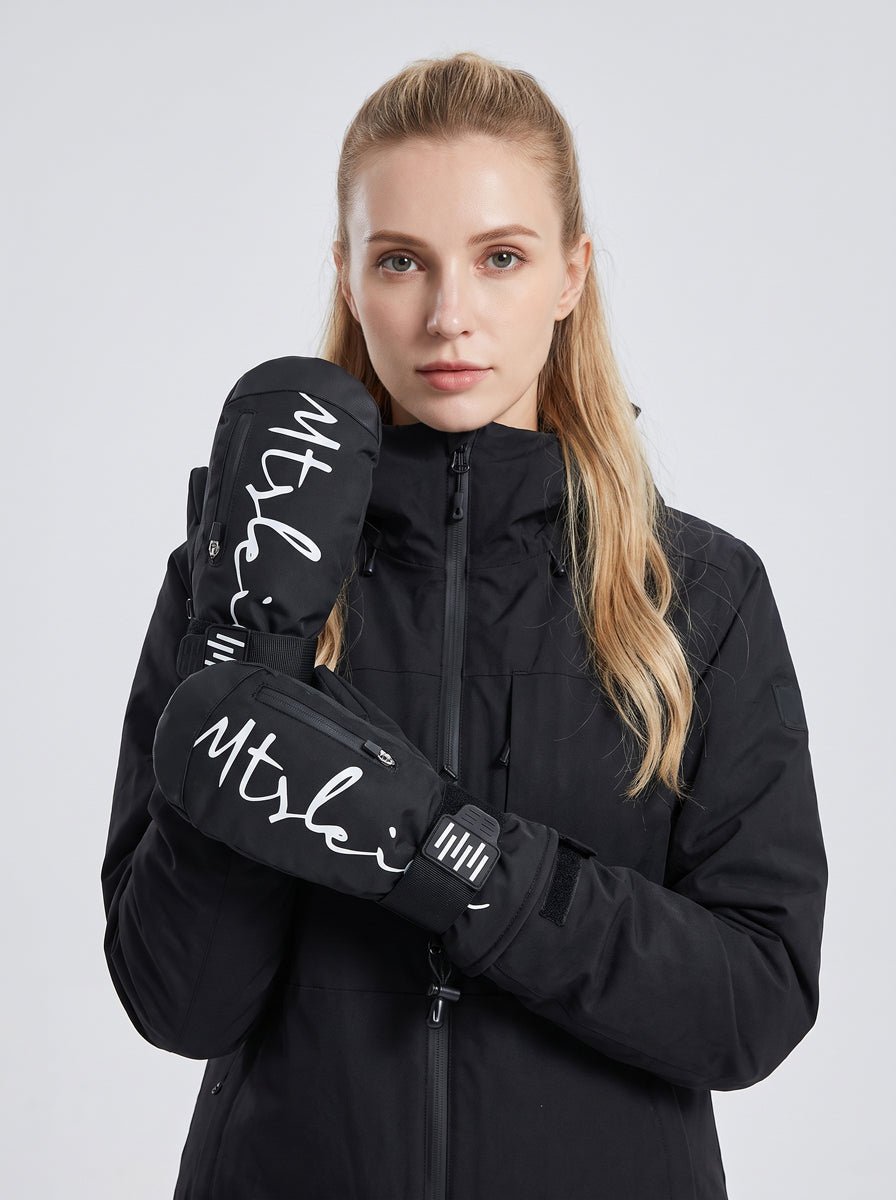 #Black Wrist Guard Snowboard Gloves