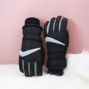 Black and grey Stripe Waterproof Ski Gloves