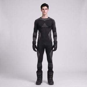 #Blackgrey Mens Compression Quick Dry Base Layer Set