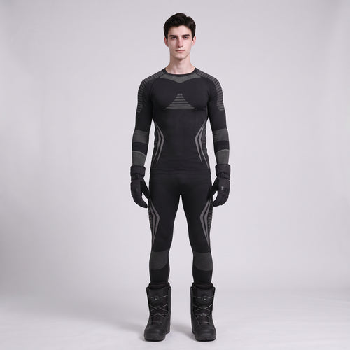 #Blackgrey Mens Compression Quick Dry Base Layer Set