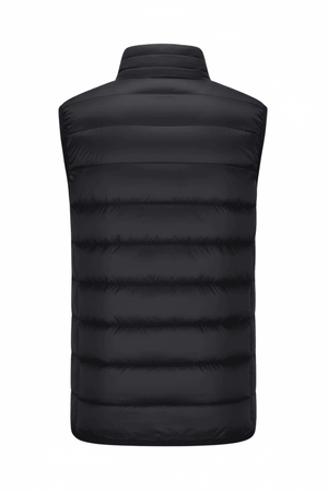 Black heated puffer vest back