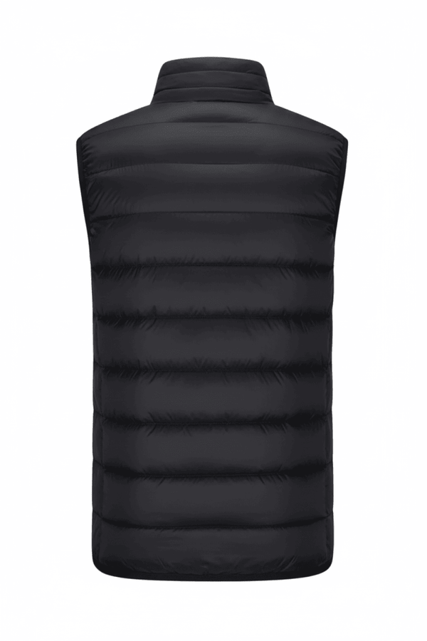 Black heated puffer vest back