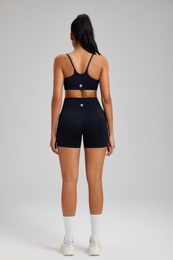#Black high waist butt lift  Shorts and sports bra by Anniou
