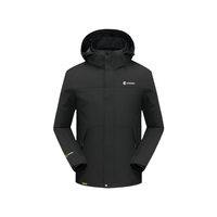 Black hooded Teflon 3-in-1 Shell Jacket