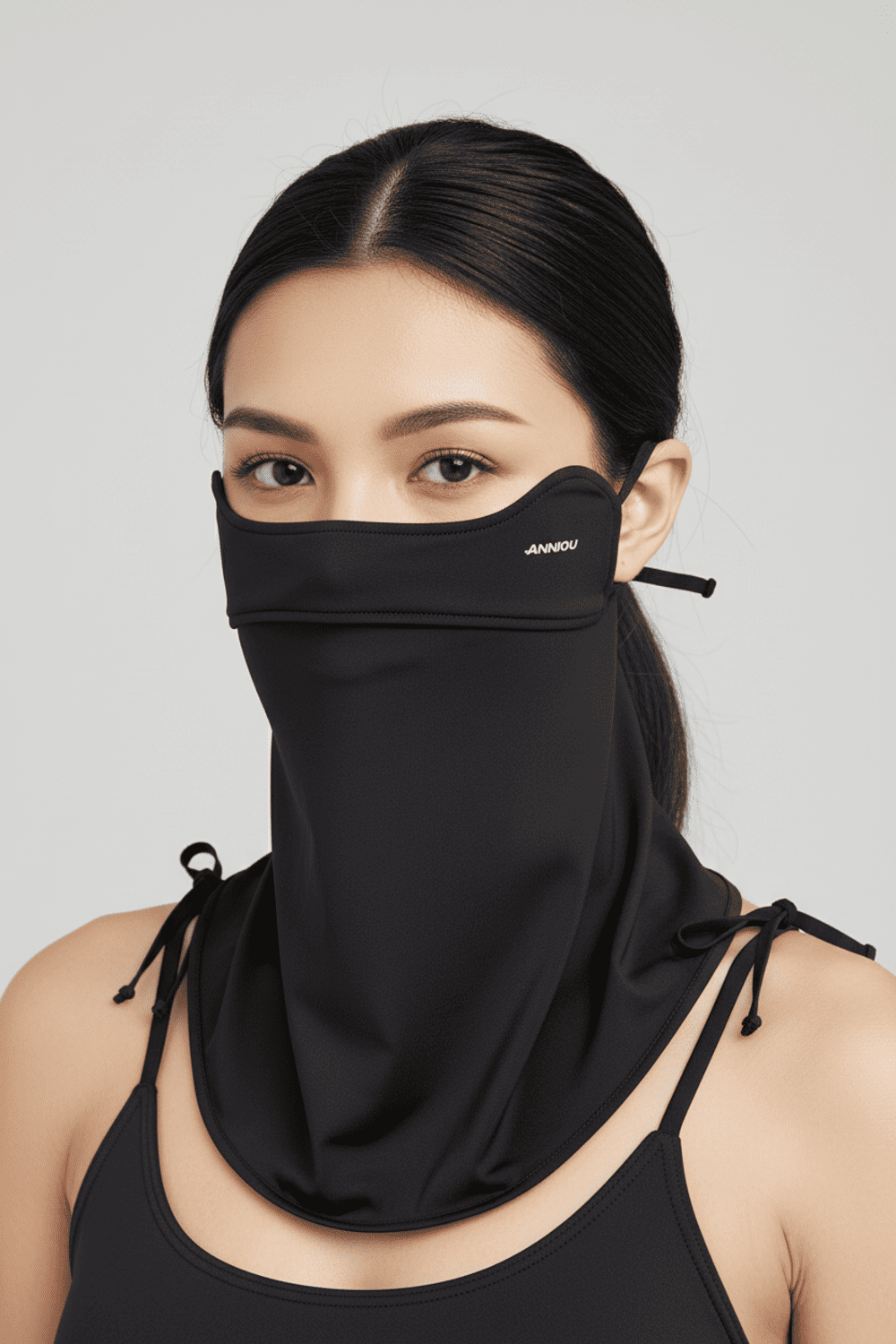 Black summer face cover UPF 50+