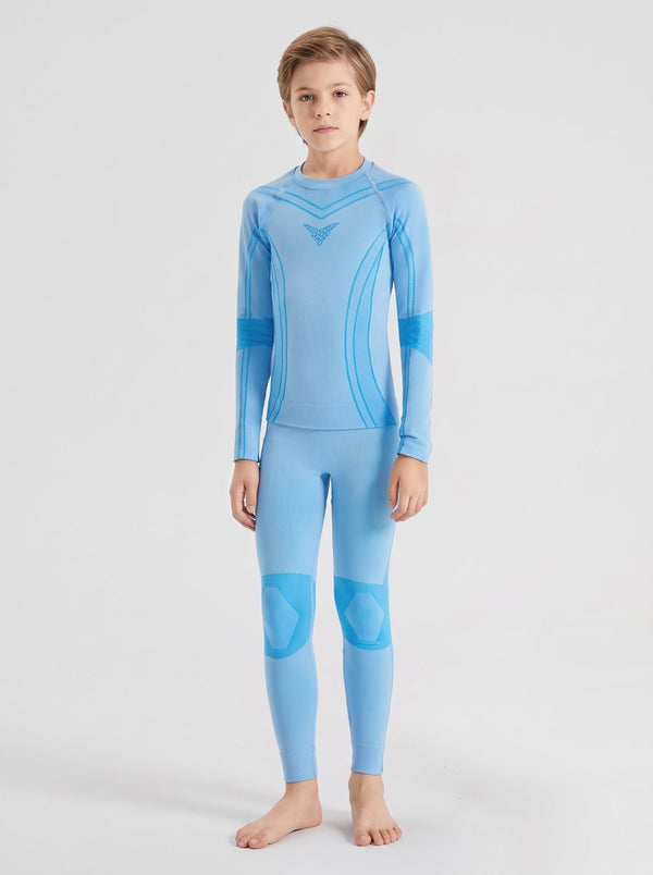 #Blue Children's Boy Ski Base Layer Set