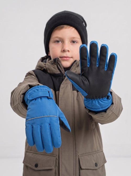 #Blue Kids Thermal Ski Gloves