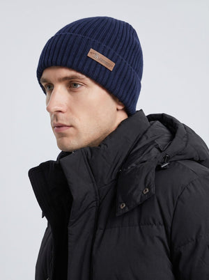 #Blue Man Windproof Knitted Beanie
