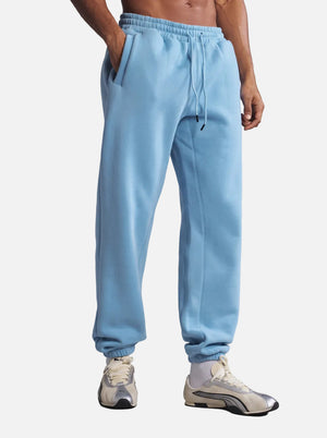#Blue Mens Fleece Lined Joggers