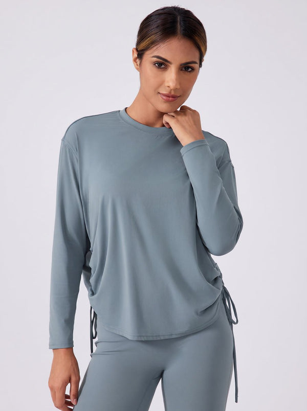 #Blue Side Drawstring Quick Dry Pullover