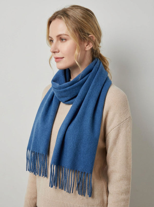 #Blue Solid Wool Winter Scarf