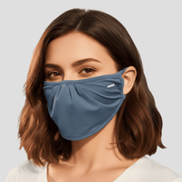 Blue  Uv Protection Drape Face Mask