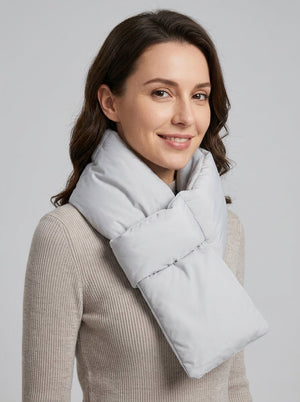 #Blue Women Padded Warm Scarf