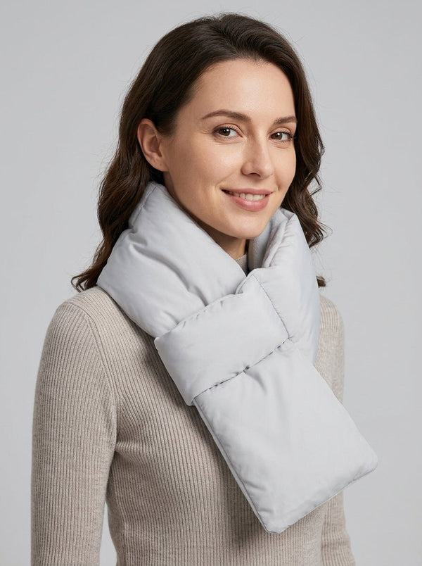 #Blue Women Padded Warm Scarf