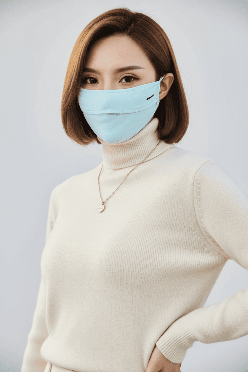 Blue sun protection face mask
