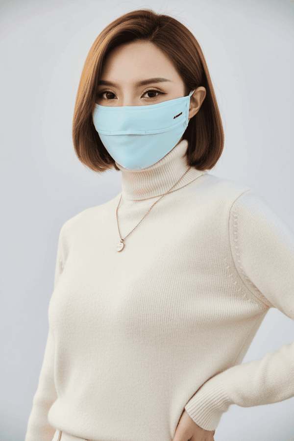 Blue sun protection face mask