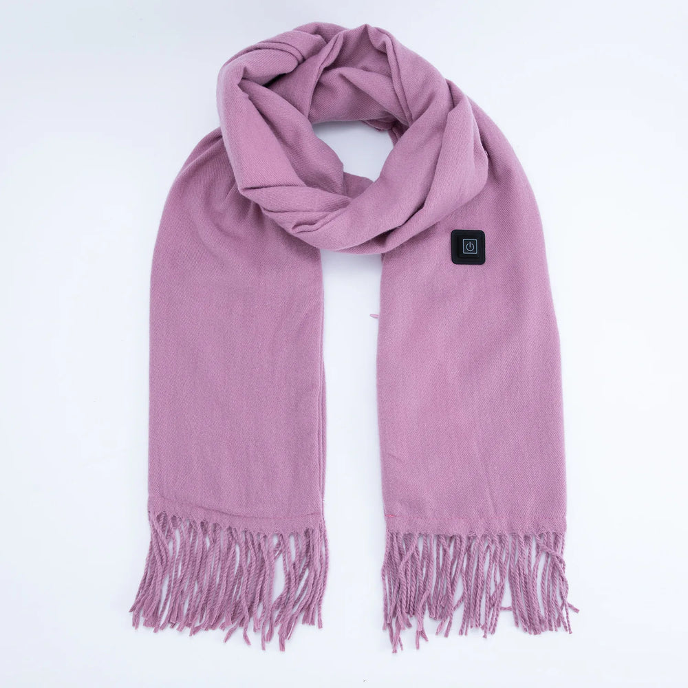 Blush Pink Long Heated Scarve with Fringes