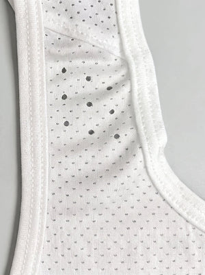 Bound Armholes of #White Seamless Antibacterial Running Tank Top