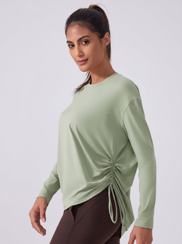 Breathable #Green Side Drawstring Quick Dry Pullover