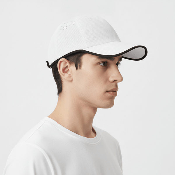 Image showing the side view of a #white baseball cap