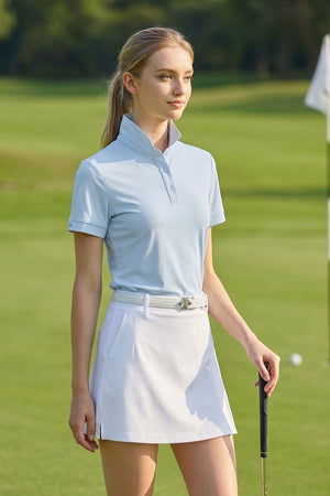 Breathable Women Blue Golf Polo 