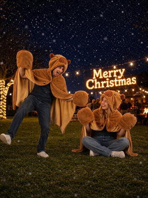 #Brown Capybara Heated Hooded Cape Blanket