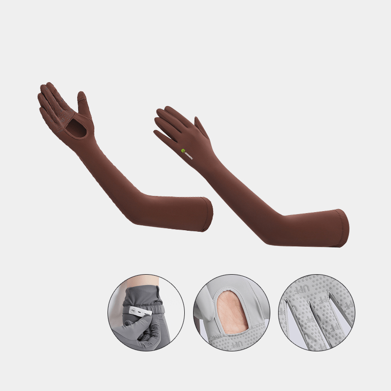  Brown Full Arm UV Protection Sleeves