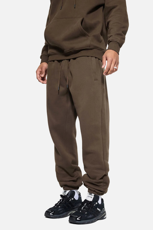 #Brown Heavyweight Fleece Lined Joggers