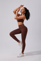 Brown High Waist gym leggings  UPF 50+