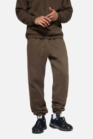 #Brown Mens Heavyweight Fleece Lined Joggers