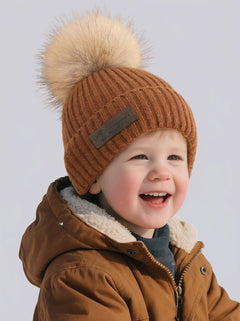 #Brown Soft kid Knit Beanie hat