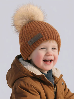 #Brown Soft kid Knit Beanie hat