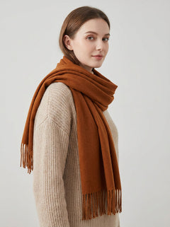 #Brown Solid Wool Winter Scarf