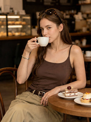 #Brown Tencel Linen Camisole