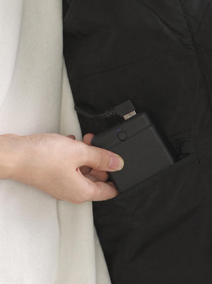 Built-in hidden pocket for convenient storage of a power bank