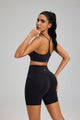 black buttery soft yoga shorts with butt lift
