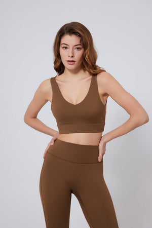 #brown Sports Bra and leggings 