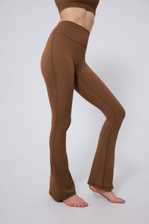 #brown high waisted bootcut leggings