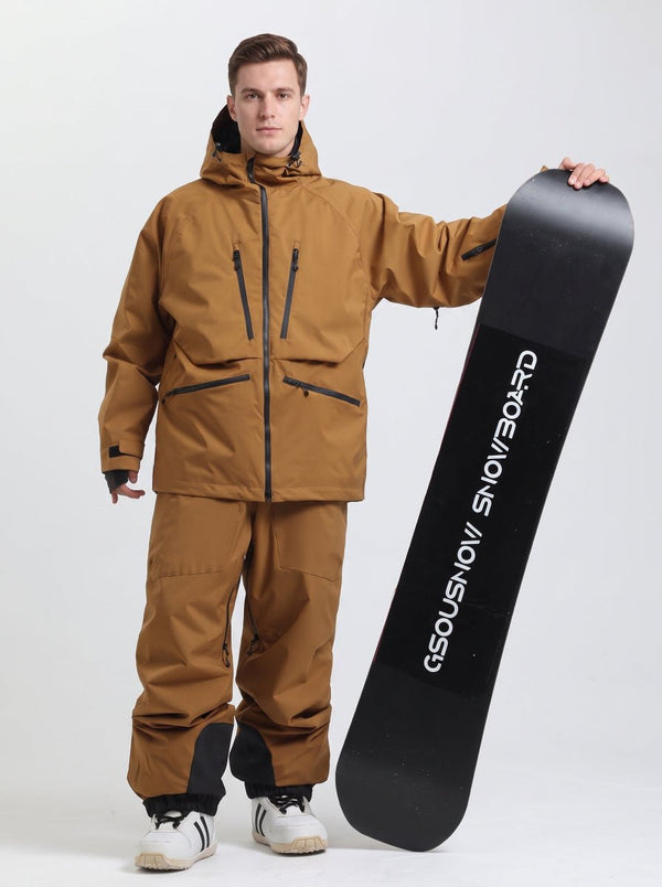 #Camel Waterproof Hooded Ski Jacket