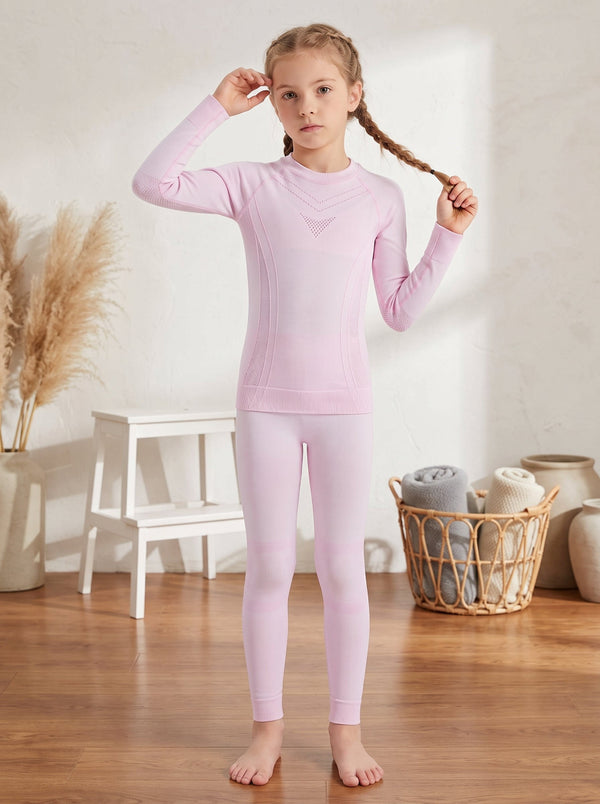 #Pink Children's Ski Base Layer Set