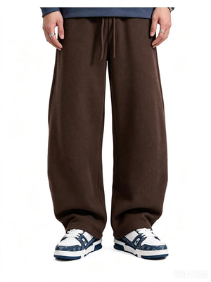 Coffee men's loose wide pants