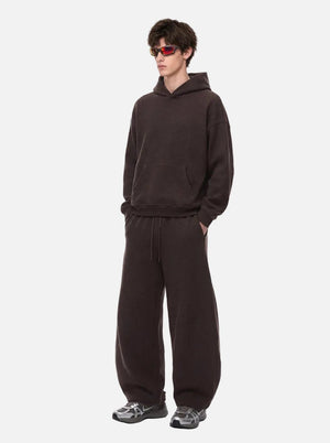 #Coffee Waffle Knit Cropped Hoodie