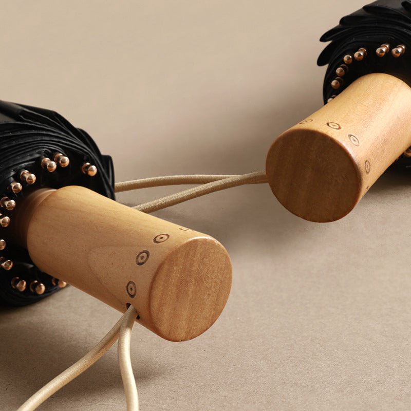 Comfortable Wooden Handle Sun Umbrella