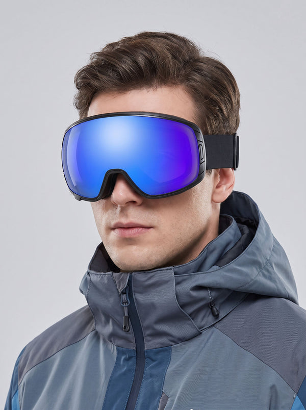 #DarkBlue Magnetic Lens Anti‑Fog Ski Goggles