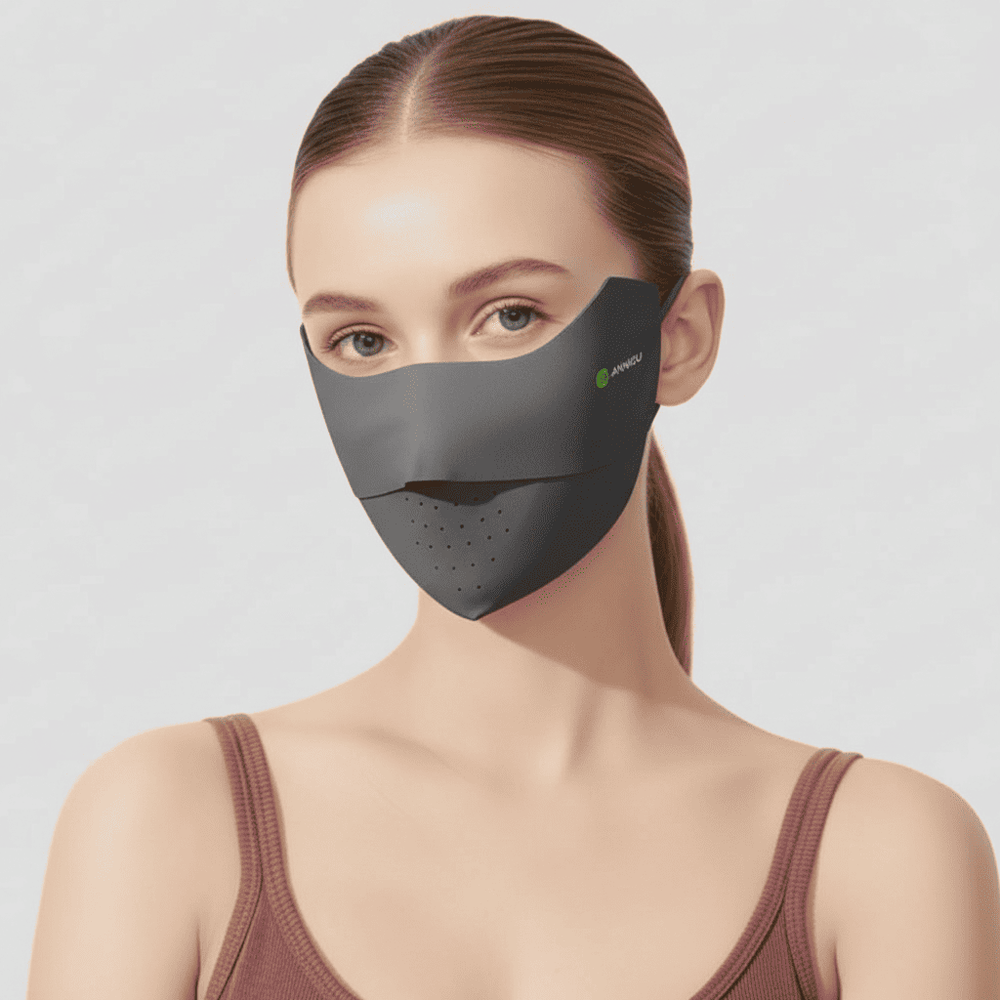 Dark Gray Seamless Sun Protection Mask